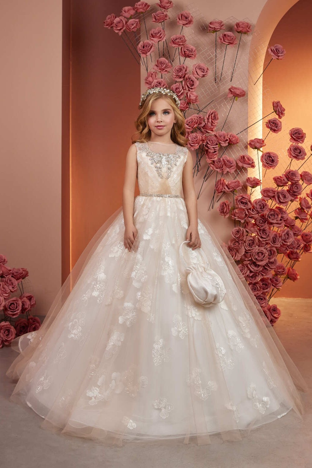 Off white lace flower girl dresses hotsell