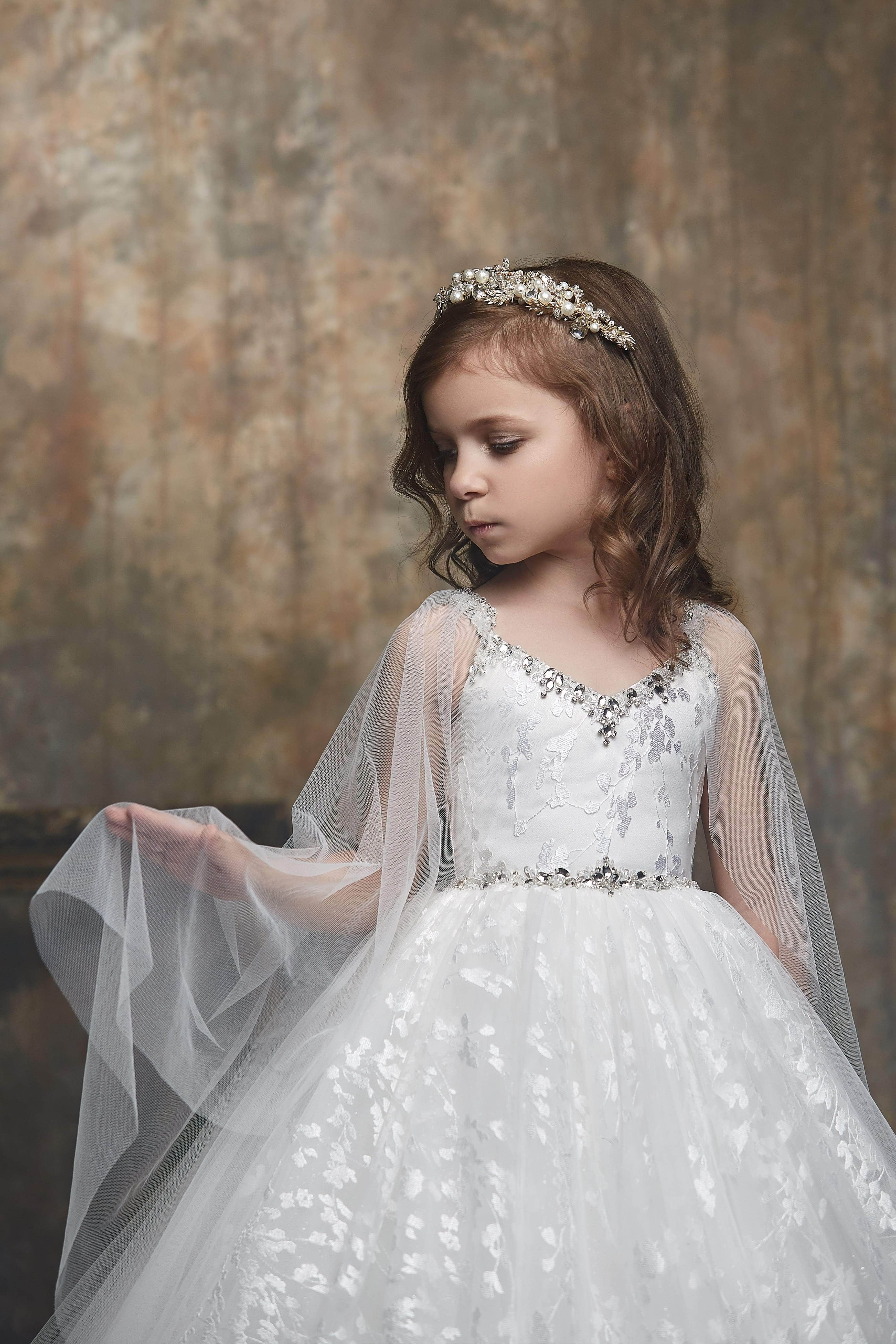 Flower girl sales dress with cape