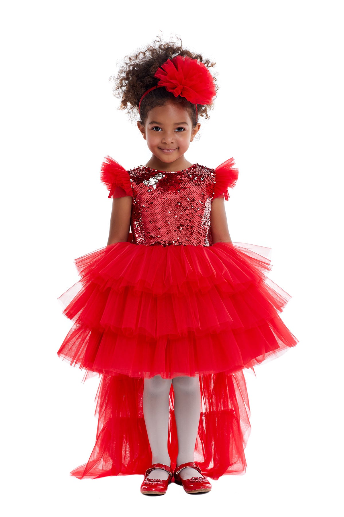 Girls red sequin clearance dress