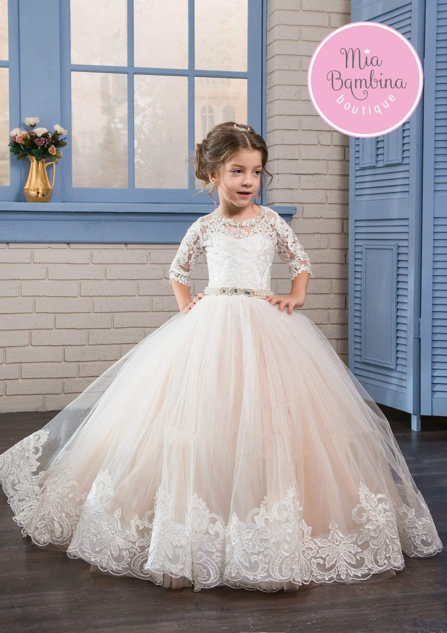 Fremont Little Girls Communion Dress Mia Bambina Boutique