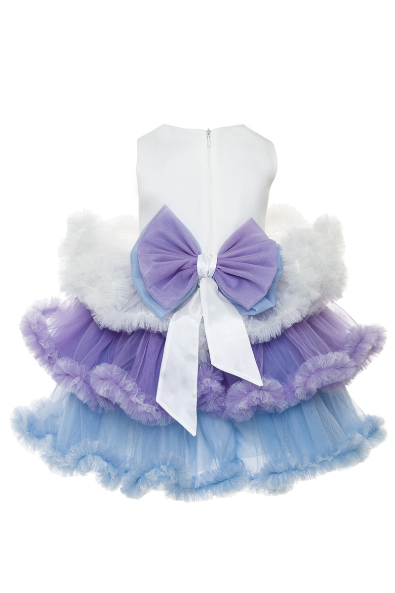 Unicorn Little Girls Ruffled Dress