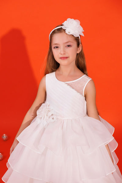 Chiara Flower Girls Party Dress with Ruffles