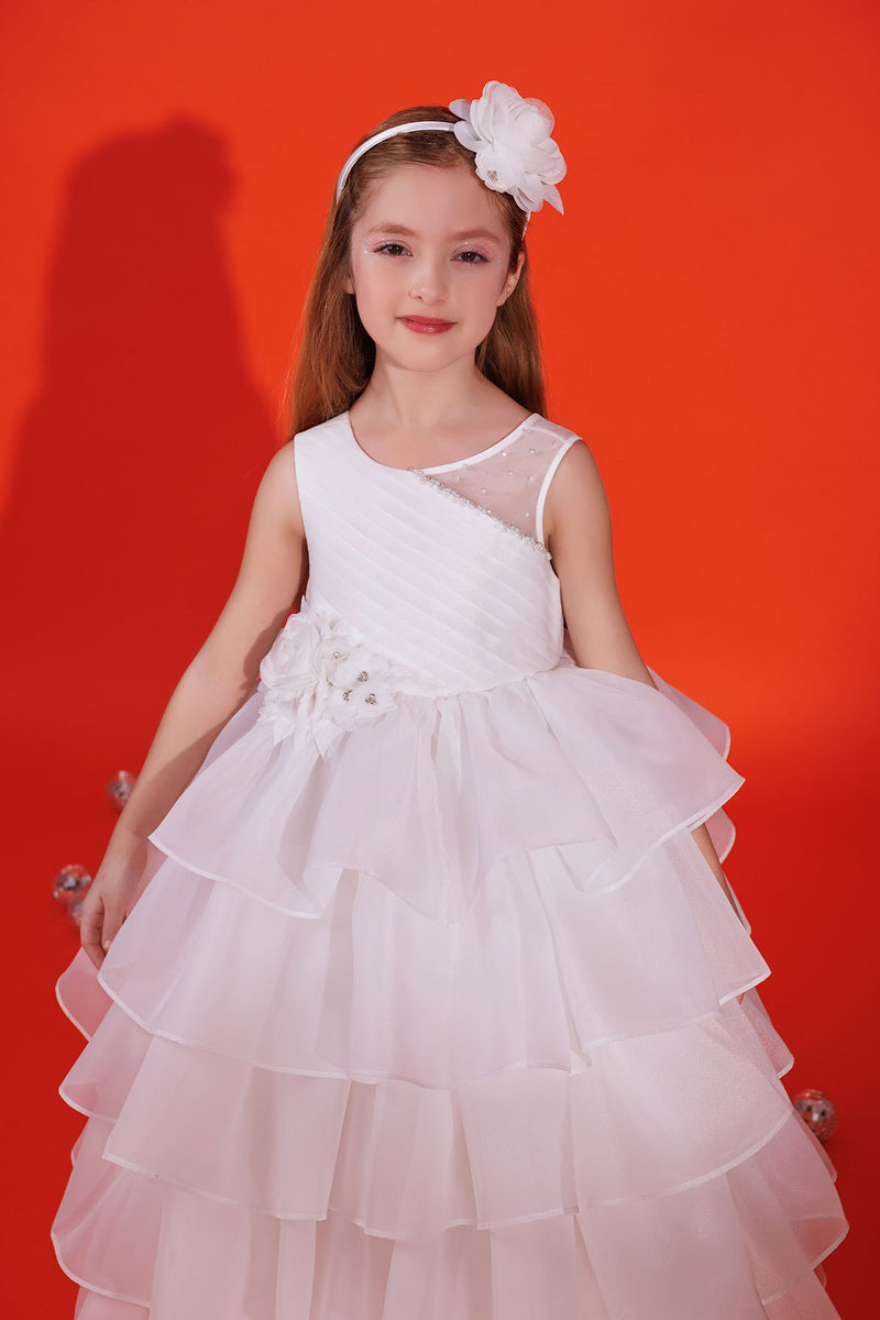 Chiara Flower Girls Party Dress with Ruffles