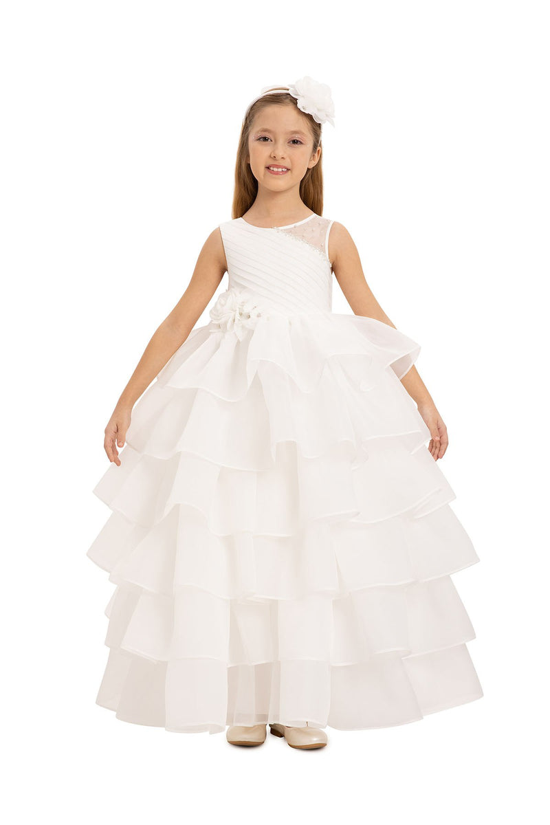 Chiara Flower Girls Party Dress with Ruffles