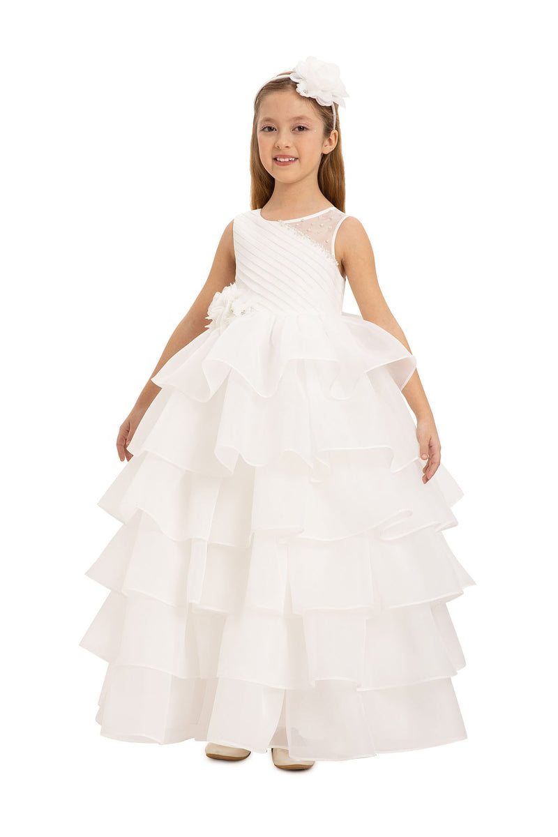 Chiara Flower Girls Party Dress with Ruffles