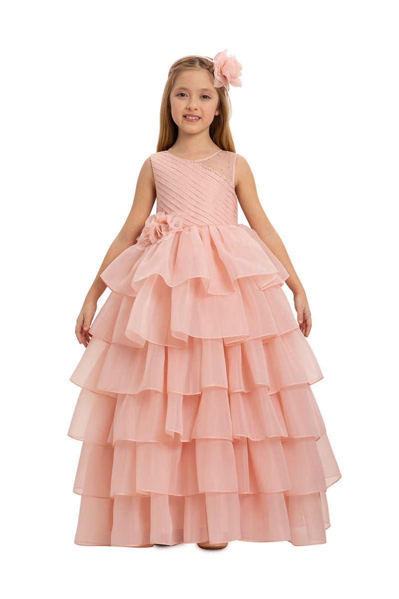 Chiara Flower Girls Party Dress with Ruffles