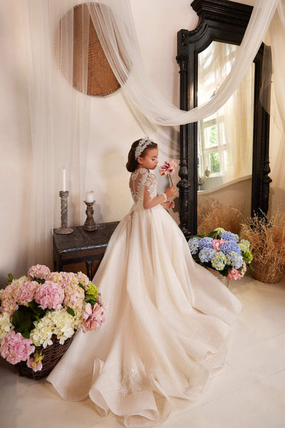 3611 Berta Berta Beaded Flower Girl Dress for Special Occasions - Mia Bambina Boutique