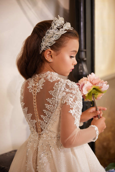 3611 Berta Berta Beaded Flower Girl Dress for Special Occasions - Mia Bambina Boutique