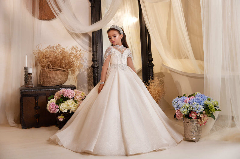 3611 Berta Berta Beaded Flower Girl Dress for Special Occasions - Mia Bambina Boutique