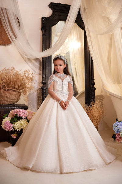 3611 Berta Berta Beaded Flower Girl Dress for Special Occasions - Mia Bambina Boutique