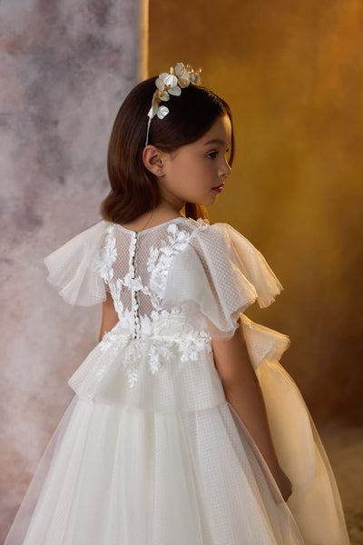 Blossom & Grace Communion Gown button down closure in the back