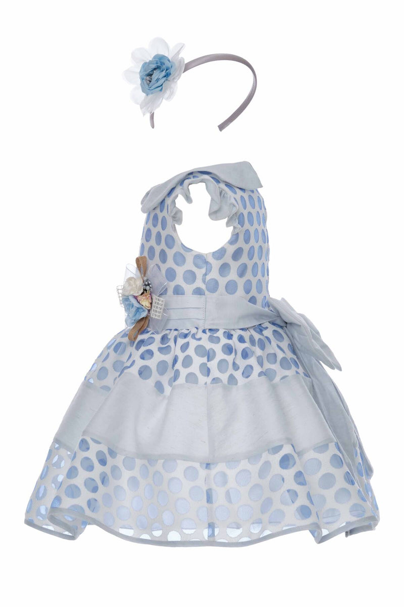 Blue Polka Dot Baby Dress by Mia Bambina Boutique Canada