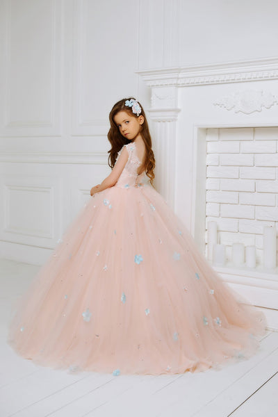 blush flower girl dress by Mia Bambina Boutique Canada