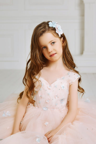 blush flower girl dress by Mia Bambina Boutique Canada