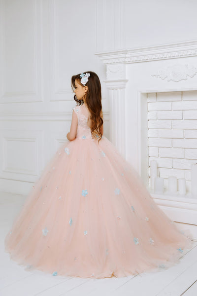 blush flower girl dress by Mia Bambina Boutique Canada