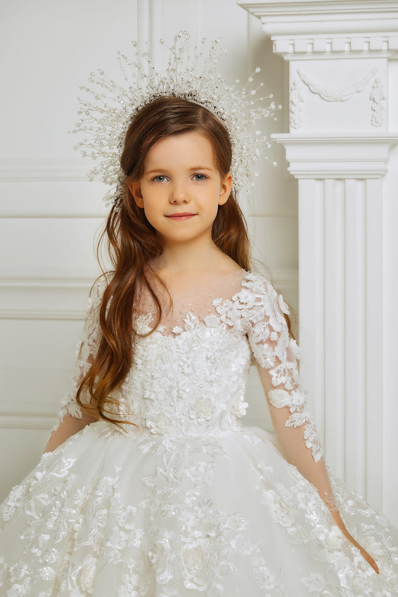 CINDY EXCLUSIVE LACE FIRST COMMUNION DRESS - Mia Bambina Boutique