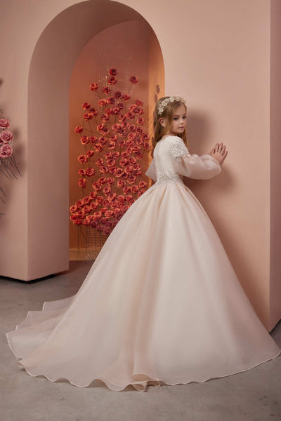 Champagne Blush Princess Gown for Kids by Mia Bambina Boutique Canada