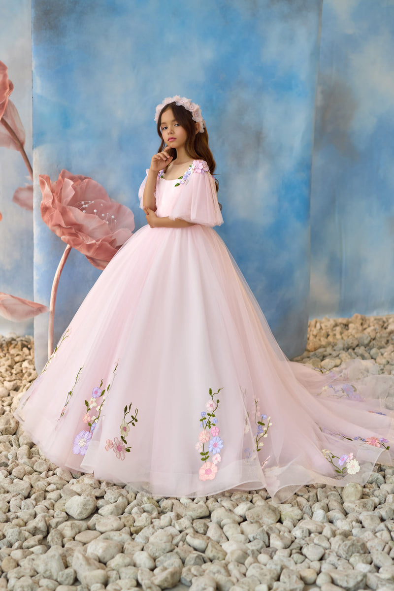 Day Dreaming Springtime Dress with pastel flower embroidery