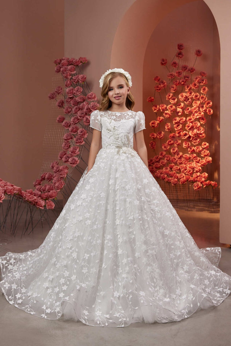 Ballgown lace flower girl dresses online