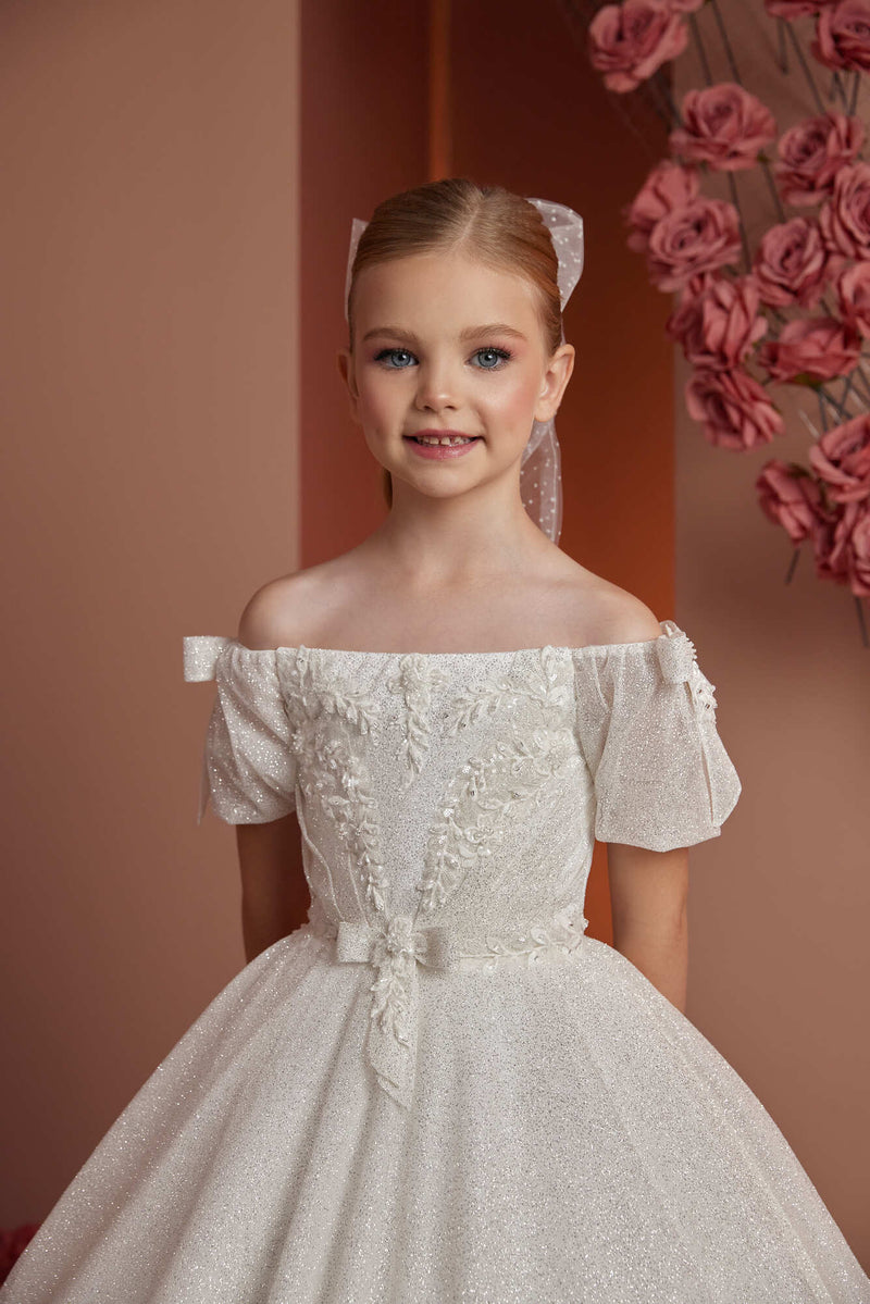 Elegant Lace Princess Dress by Mia Bambina Boutique Canada