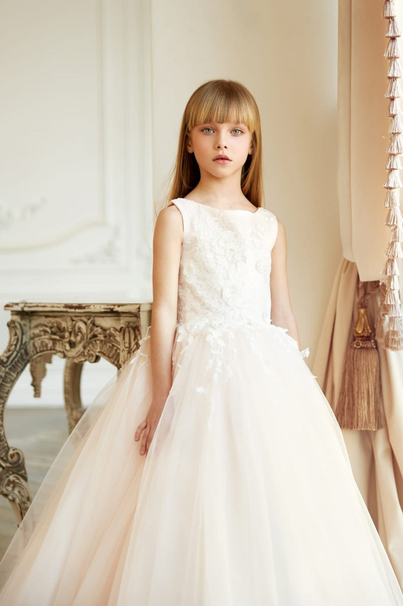 Elegant Tulle and Lace First Communion Dress by Mia Bambina Boutique Canada