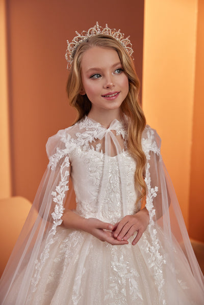 Fairy Tale Princess Gown with Cape by Mia Bambina Boutique Canada