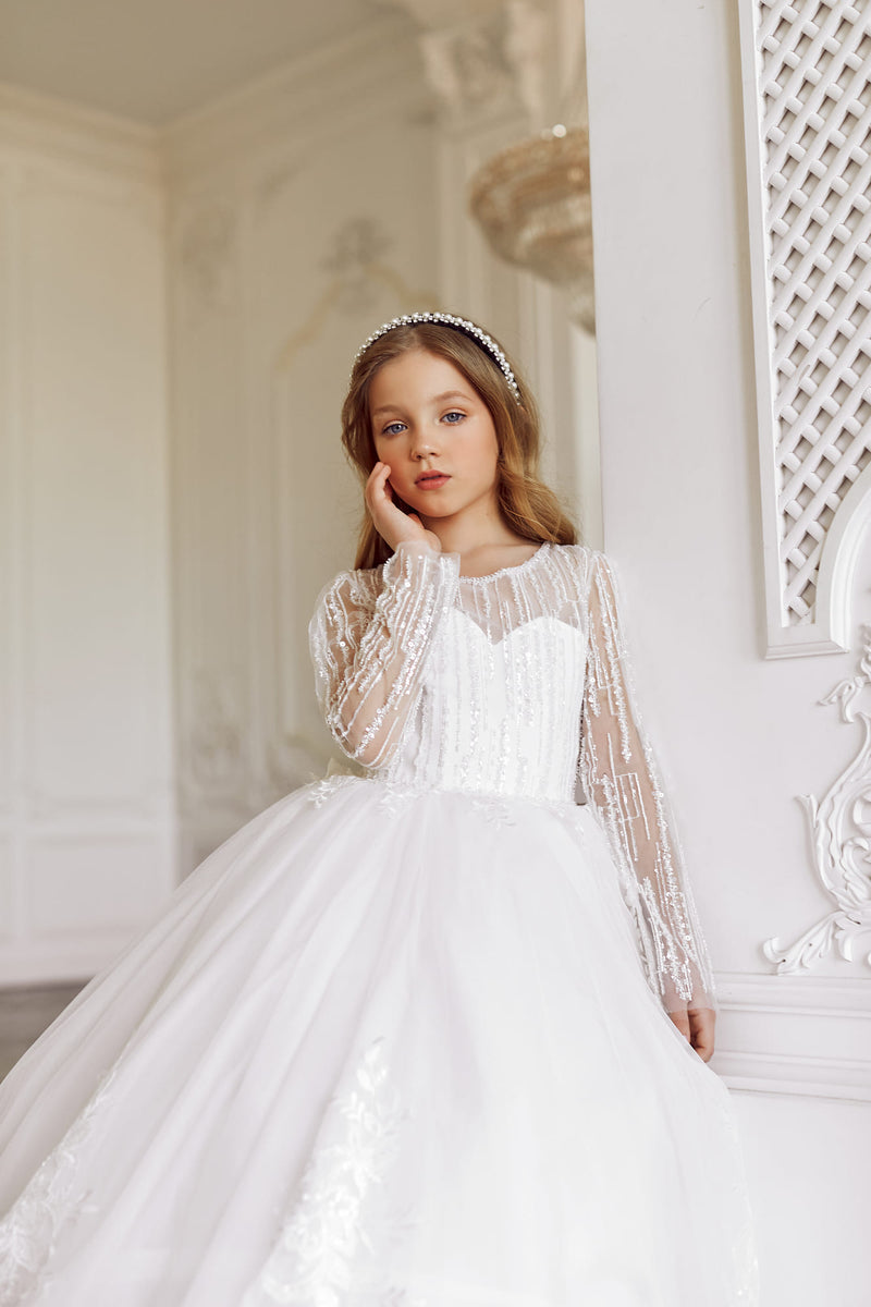 Fremont Little Girl Communion Dress by Mia Bambina Boutique Canada