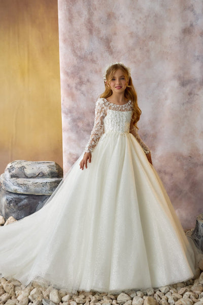 Glittering Glory Communion Gown Long dress in Ivory