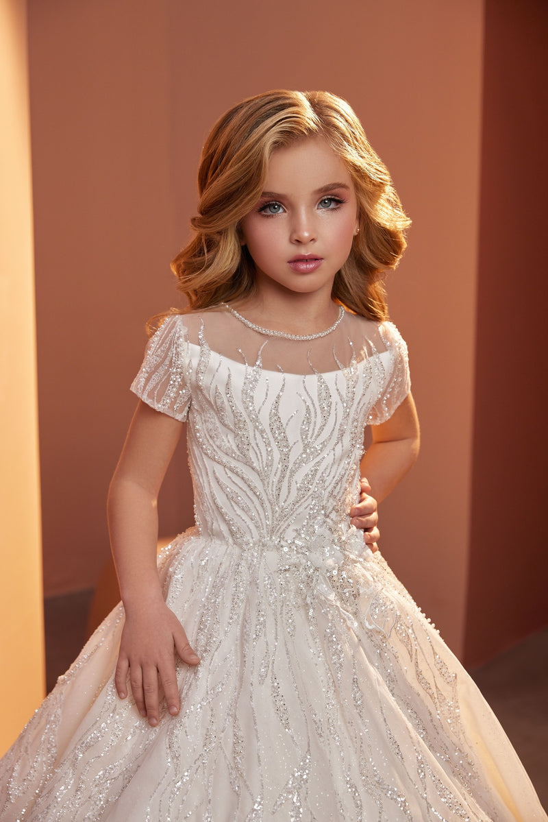 Glittering wedding dress by Mia Bambina Boutique Canada