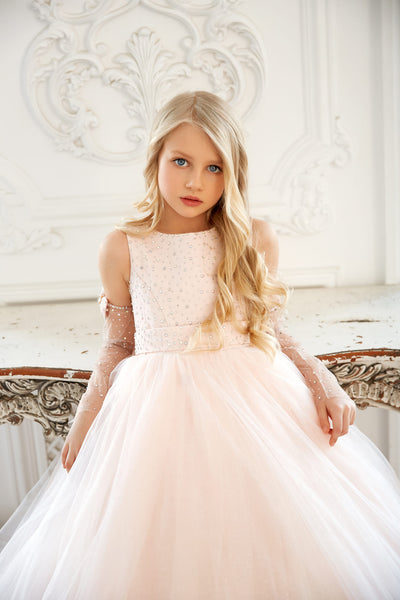 Junior Bridesmaids Dress with Detachable Sleeves by Mia Bambina Boutique Canada