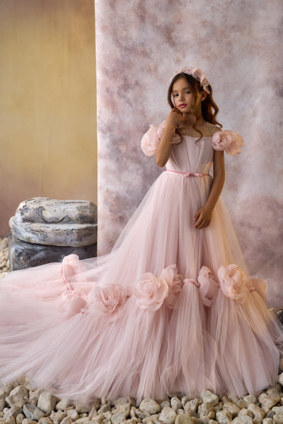 Magnolia Season Spring Tulle Gown in Blush Pink