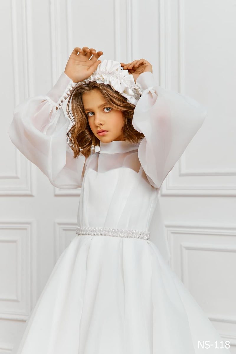 Modest First Communion Dresses in Organza by Mia Bambina Boutique Canada