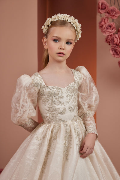 Opulent Cappuccino Elegance Gown b Mia Bambina Boutique Canada