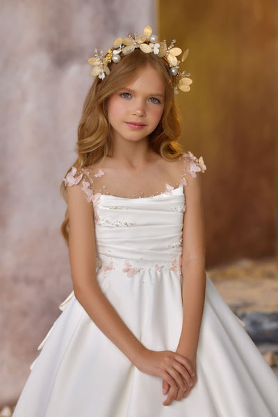 Peekaboo Butterfly Gown with pleated detailed bodice