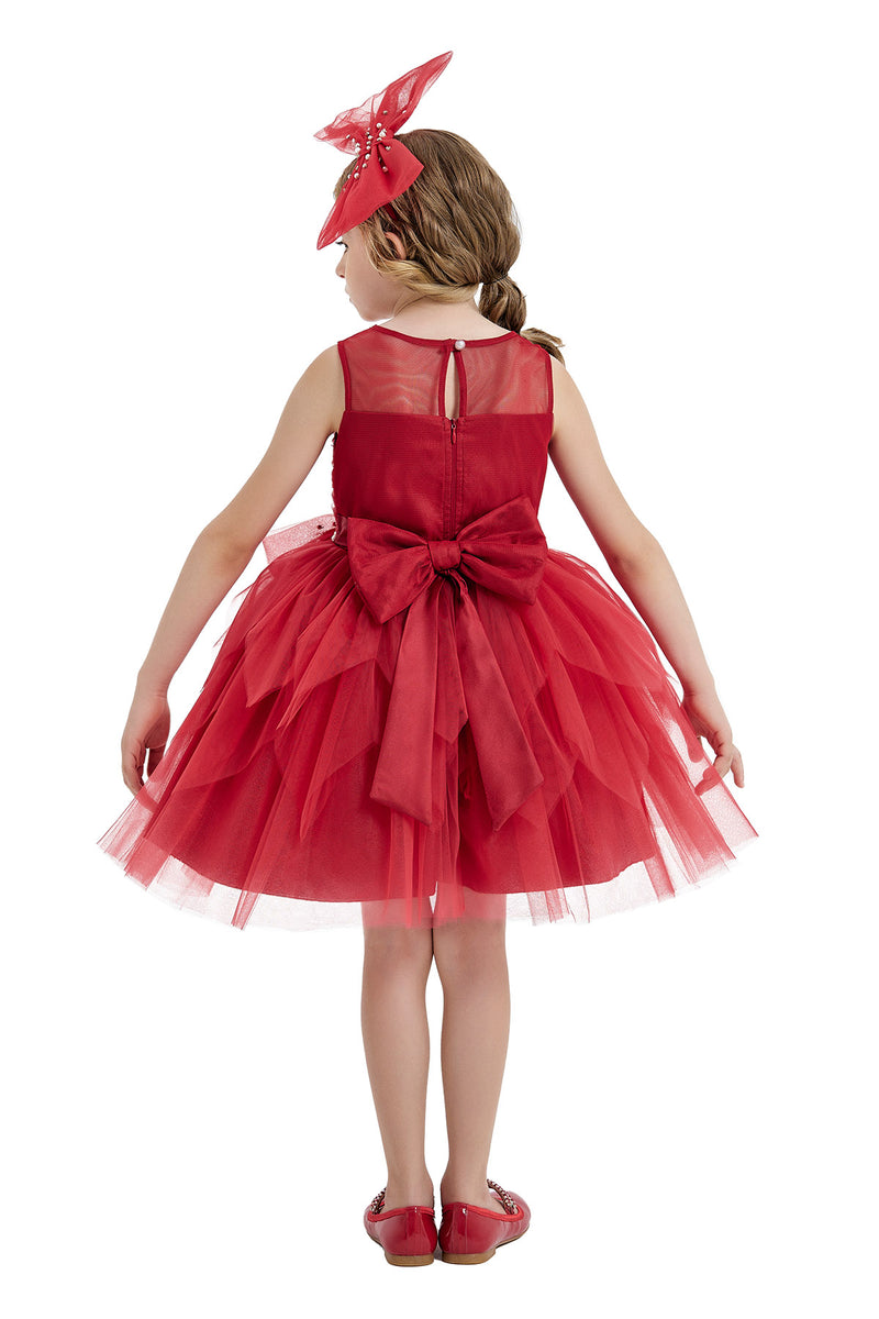 Short Red Tulle Dress for Girl by Mia Bambina Boutique Canada