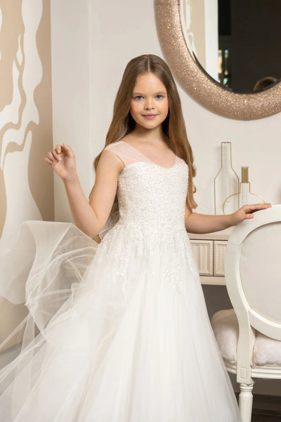 Tea Length Confirmation Dress for Teen Girls by Mia Bambina Boutique Canada