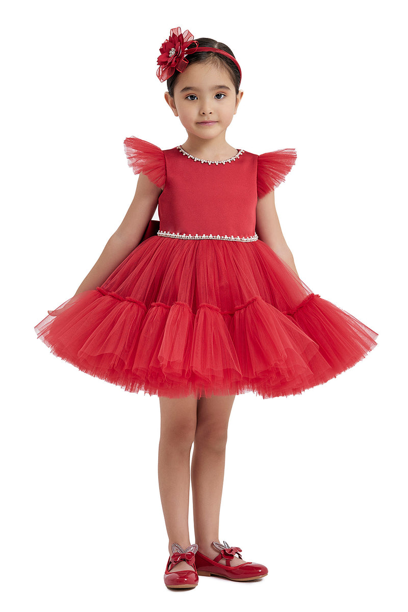 Toddler Red Tulle Dress for Christmas by Mia Bambina Boutique