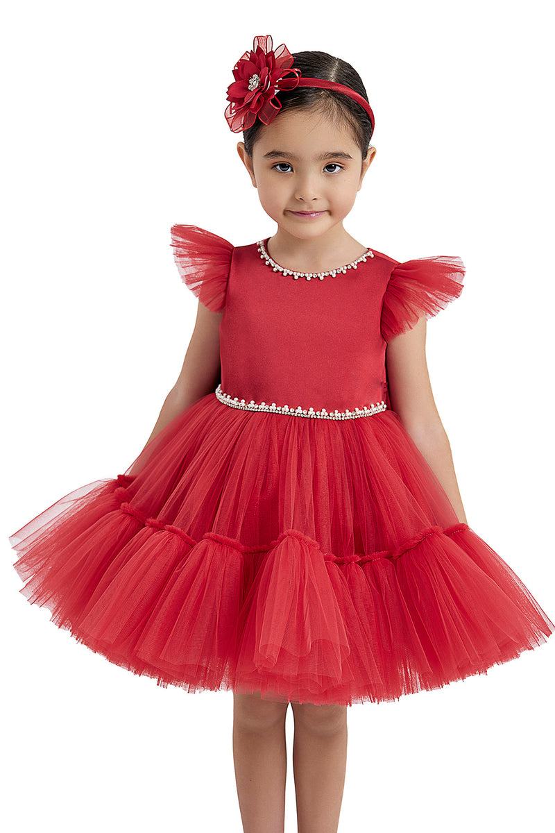 Toddler Red Tulle Dress for Christmas by Mia Bambina Boutique