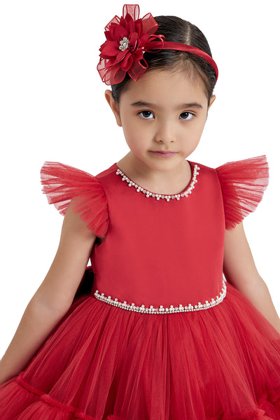 Toddler Red Tulle Dress for Christmas by Mia Bambina Boutique