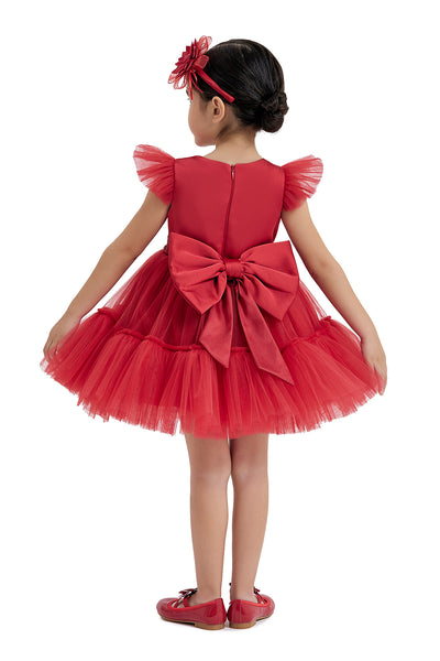 Toddler Red Tulle Dress for Christmas by Mia Bambina Boutique