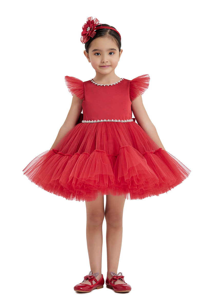 Toddler Red Tulle Dress for Christmas by Mia Bambina Boutique