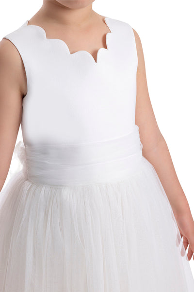 Tulle Maxi Dress in Off White Tutu Dress for Girls by Mia Bambina Boutique Canada