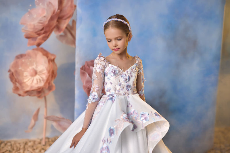 Watercolor Blossoms Communion Dress