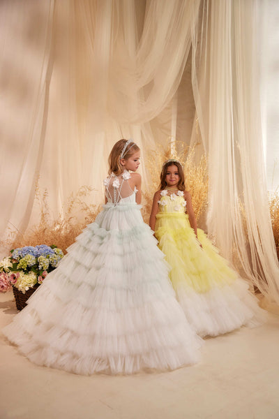 Arlington Ruffled Ombre Flower Girl Dress - Mia Bambina Boutique