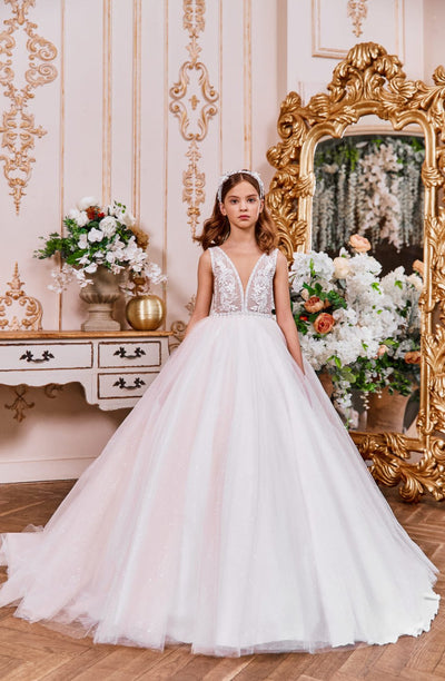 Beach Wedding Dress for Junior Bridesmaid by Mia Bambina Boutique Canada