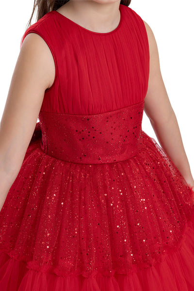 Girls Festive Red Sleeveless Tutu Dress by Mia Bambina Boutique Canada