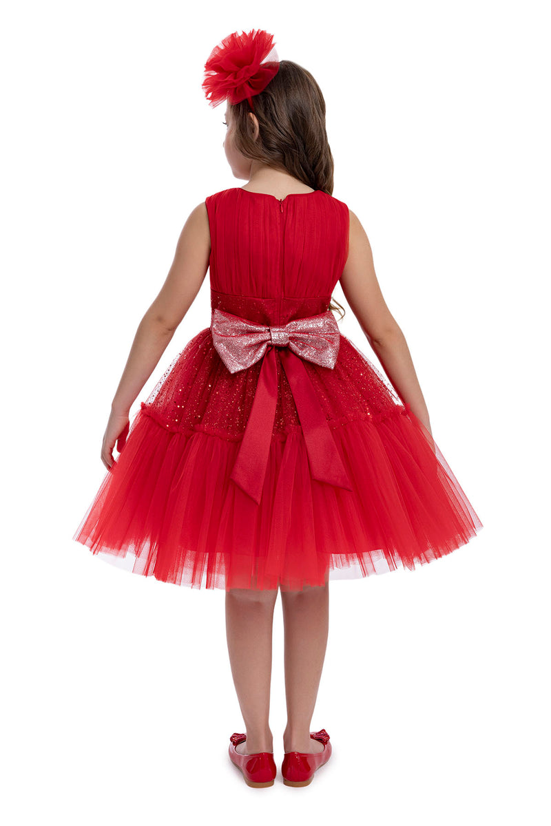 Girls Festive Red Sleeveless Tutu Dress by Mia Bambina Boutique Canada