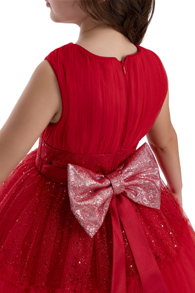 Girls Festive Red Sleeveless Tutu Dress by Mia Bambina Boutique Canada