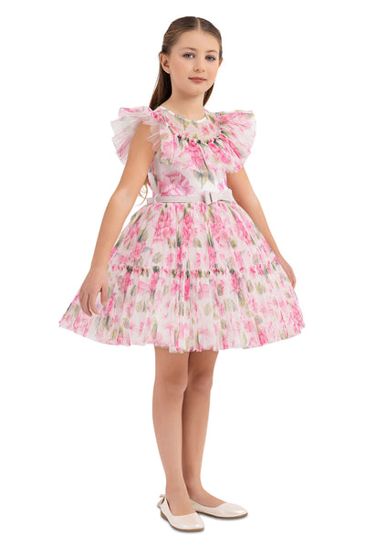 Girls' Garden Rose Dress with Ruffles by Mia Bambina Boutique Canada