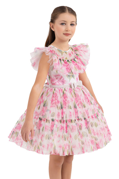 Girls' Garden Rose Dress with Ruffles by Mia Bambina Boutique Canada